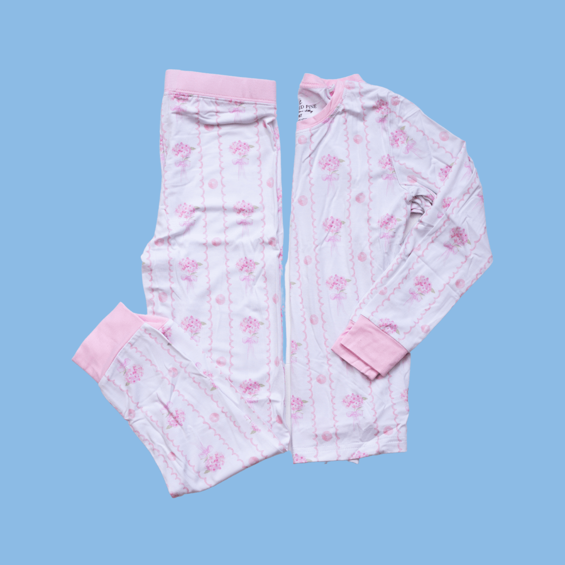 Light Pink Hydrangea PJ Set - The Smocked Pine