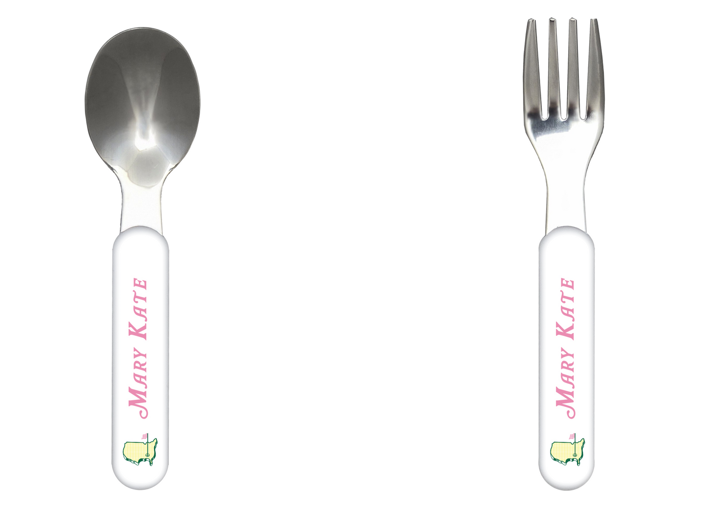 BUNDLE Masters Personalized Plate in Pink Gingham, Preppy Golf Custom Kids Name Plate, Unbreakable, Microwave & Dishwasher Safe,  Masters Inspired Gift for Kids,
