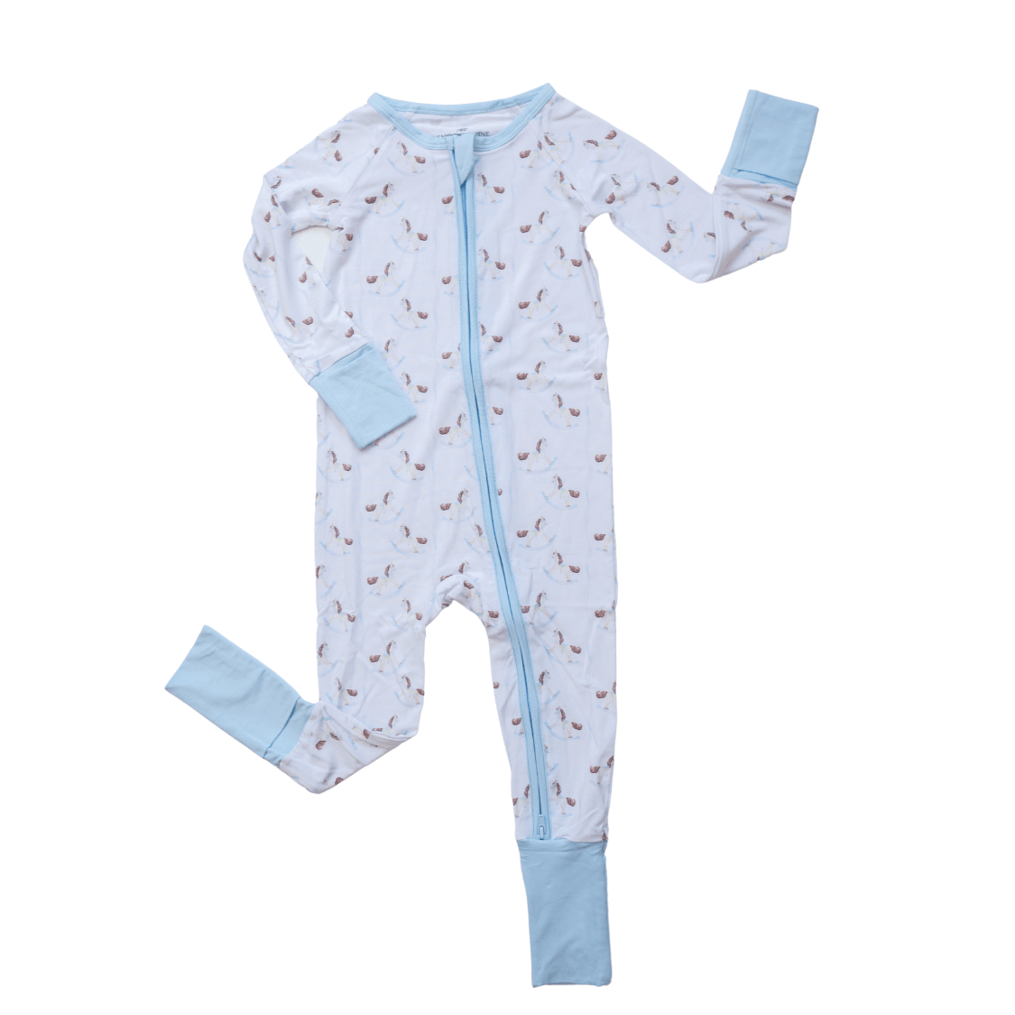 Classic Rocking Horse Zipper Romper - The Smocked Pine